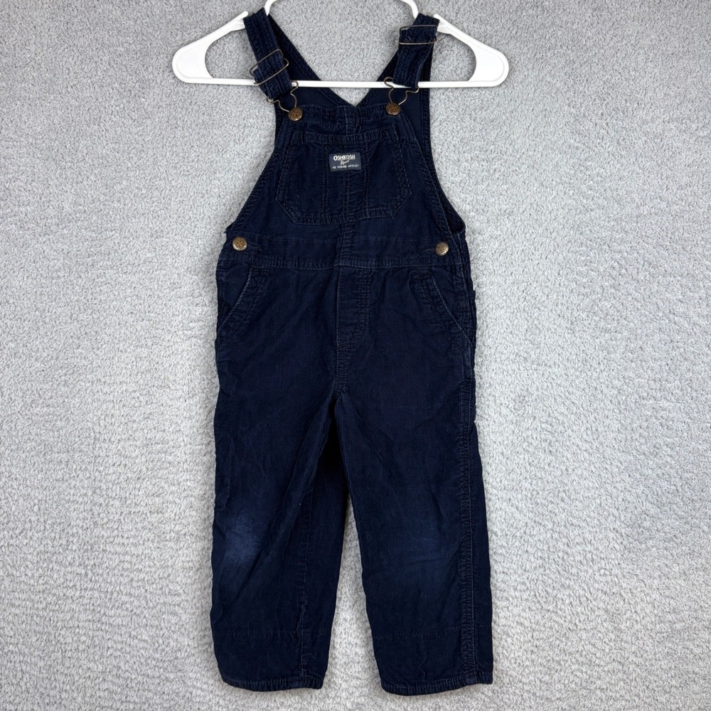 OshKosh Bgosh Overalls Toddler 4T Navy Blue Corduroy Vestbak Carpenter Bibs